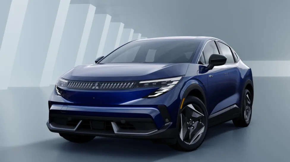 New 2027 Mitsubishi Eclipse Sportback Is Basically Just A Nissan Leaf On Aero-Optimized Tri-Spokes