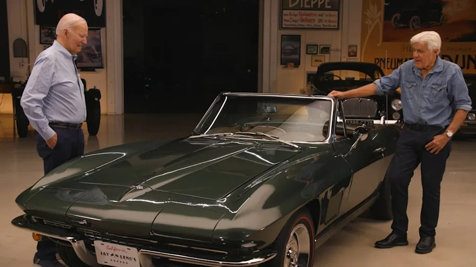 Watch Jay Leno Drive With Joe Biden in His 1967 Single-Owner Chevy Corvette