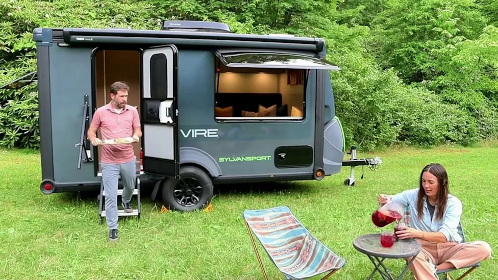 This humble trailer is the TARDIS of campers – even has a bath and full-sized kitchen