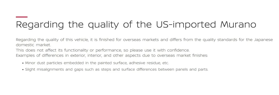 Toyota And Nissan Warn Japanese Customers About Quality of Cars Imported From the USA