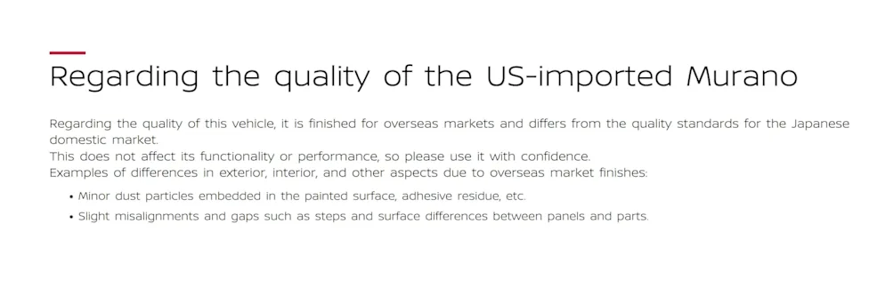 Toyota And Nissan Warn Japanese Customers About Quality of Cars Imported From the USA