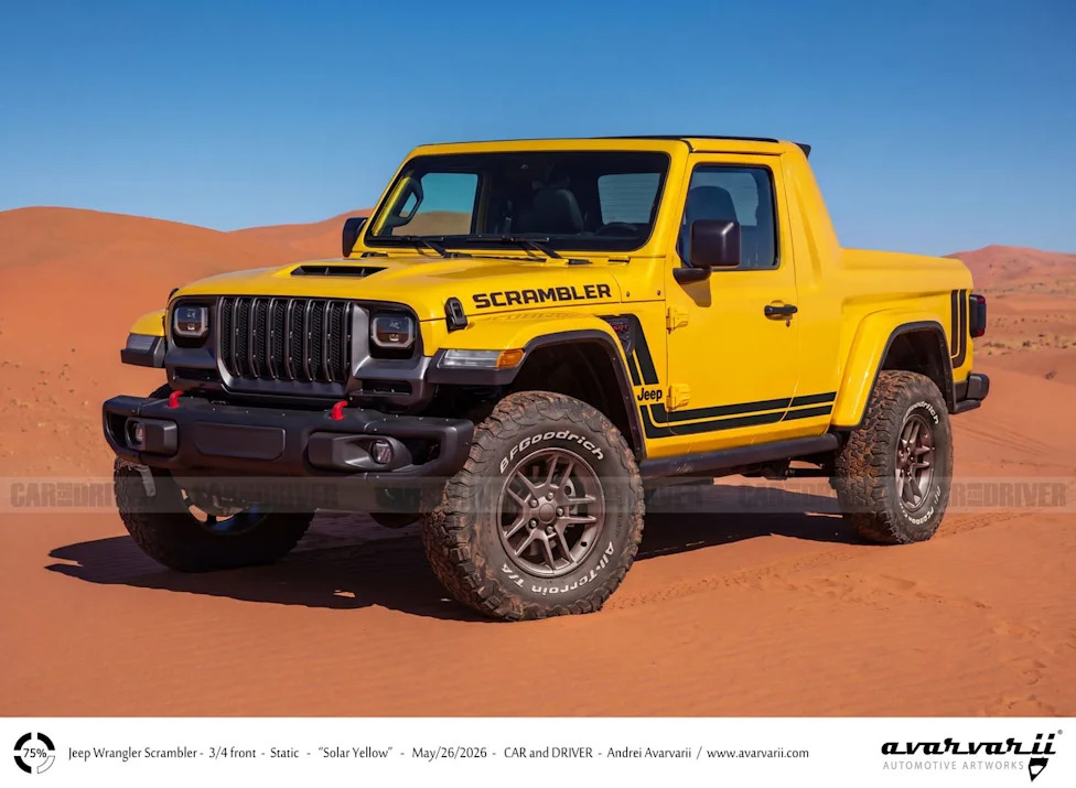 2028 Jeep Wrangler Scrambler Is a Two-Door V-8 Desert Runner Worth Waiting For
