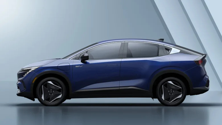 New 2027 Mitsubishi Eclipse Sportback Is Basically Just A Nissan Leaf On Aero-Optimized Tri-Spokes