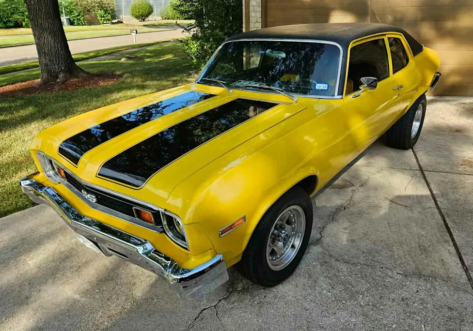 Chevy, Yellow-and-Black 1974 Chevy Nova With a Fuel-Injected 350 Is Bidding Now on Hagerty Marketplace