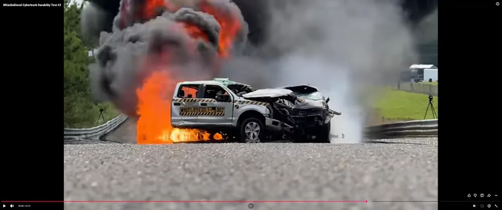 WhistlinDiesel Finishes His Tesla Cybertruck Durability Test With a 111-MPH Crash Into an F-150