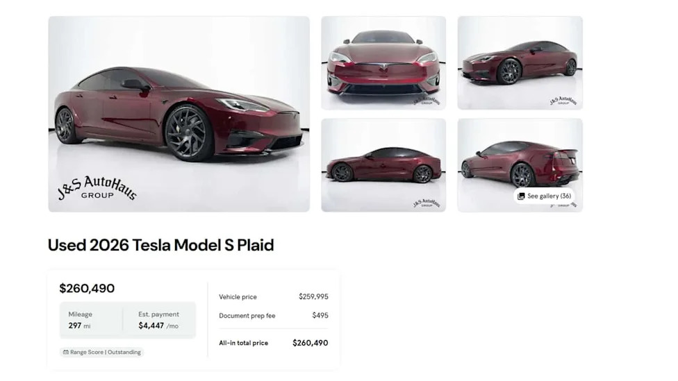 Someone Is Already Trying To Flip One Of The Last Tesla Model S's Built. The Price Is... Ambitious