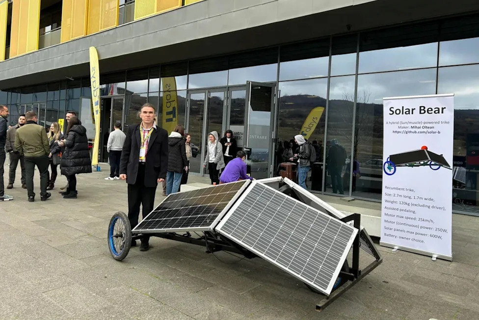 He wanted a true solar vehicle, so he built Solar Bear, an open-source trike with panels for a body