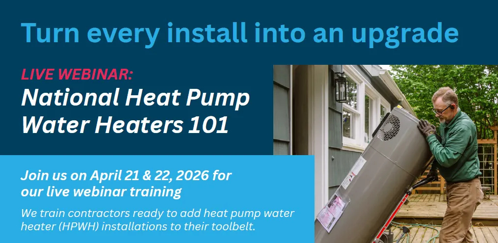 Heat Pump Water Heater Training for Earth Day with 12 Manufacturers