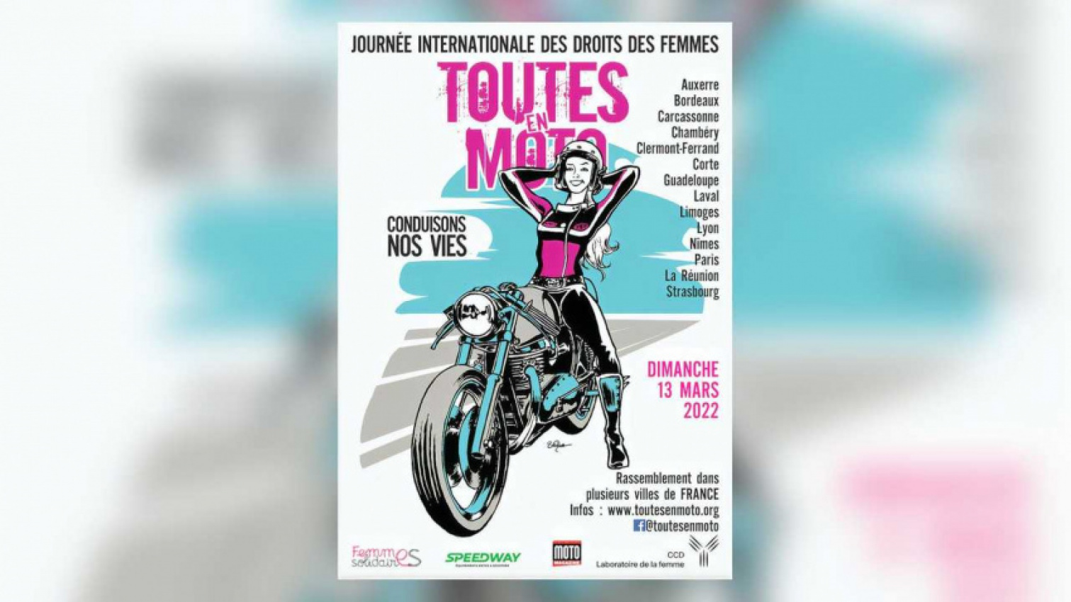autos, cars, international women's day motorcycle rides expand across france in 2022