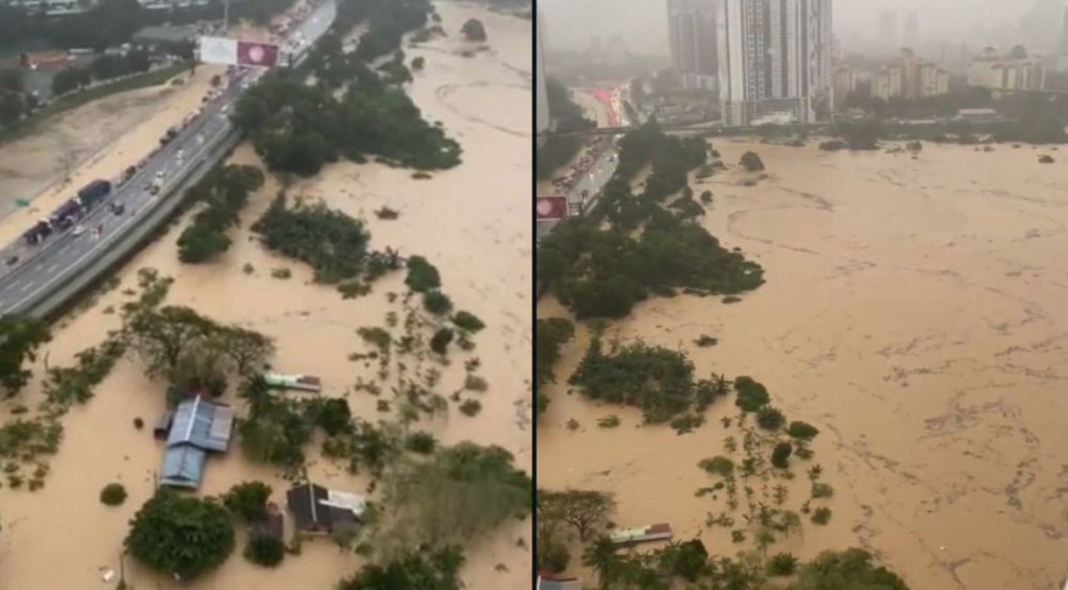 In klang valley today flood Heavy rain