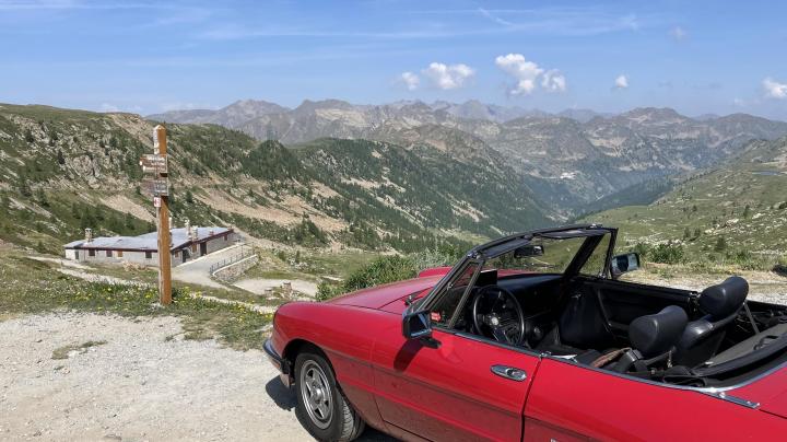 driving across europe in an alfa romeo to attend a classic car event
