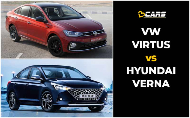 volkswagen virtus vs hyundai verna price, engine specs, dimensions comparison