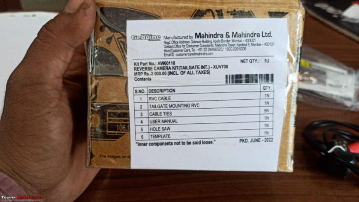 amazon, xuv700 accessories: bought the updated reverse camera from mahindra