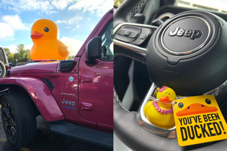 jeep hosts the world’s largest duck at the detroit auto show