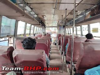 tnstc bus ride experience: intercity mofussil super deluxe 2+2 seating