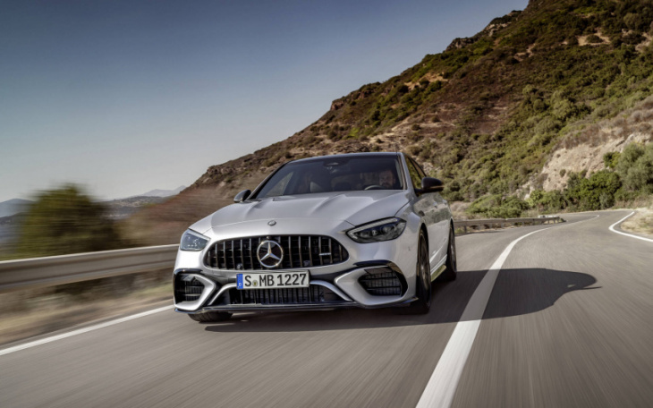 new 2024 mercedes-amg c 63 s e performance strikes balance between ev and ice