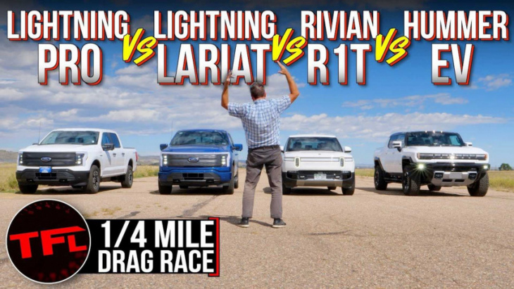 which electric truck is quickest ever? f-150 lightning, rivian, hummer