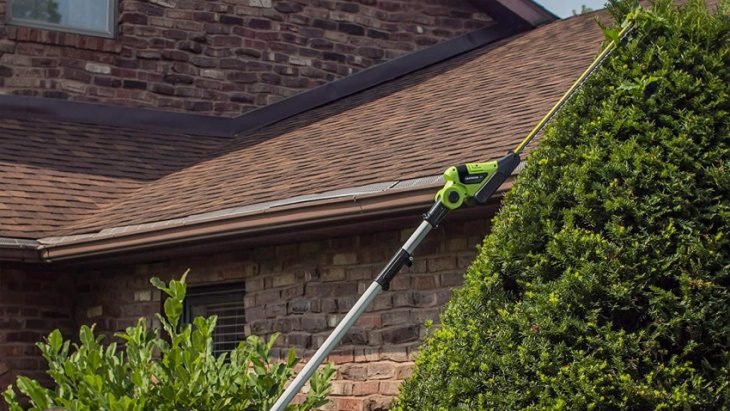 amazon, earthwise pole hedge trimmer with nearly 10-feet of reach falls to $97 in new green deals