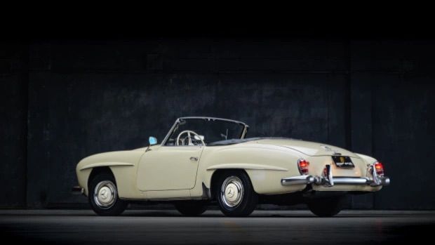 mercedes 190 sl on bring a trailer is ready for fall driving season