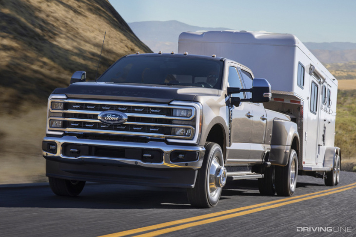 a new gas v8, a new diesel & more: ford unveils redesigned 2023 super duty trucks