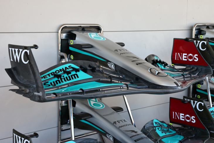 mercedes: arguing new wing detail probably not worth the risk