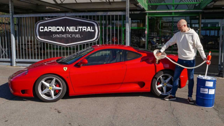 ferrari 360 running on synthetic fuel is a carbon neutral supercar