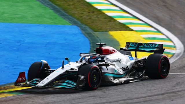 george russell leads mercedes 1-2 at interlagos