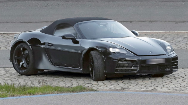 electric porsche boxster spied before reveal in 2025