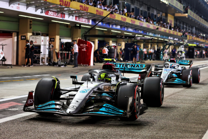 hamilton eager to be done with mercedes w13 as porpoising returns