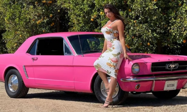 check out constance nunes’ very pink ford mustang