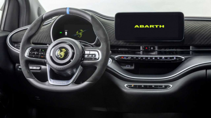 android, 2023 abarth 500e electric hot hatch debuts with 155 hp, fake gas engine noise