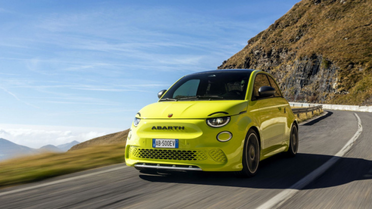 android, abarth 500e debuts as brand’s first ev hot hatch