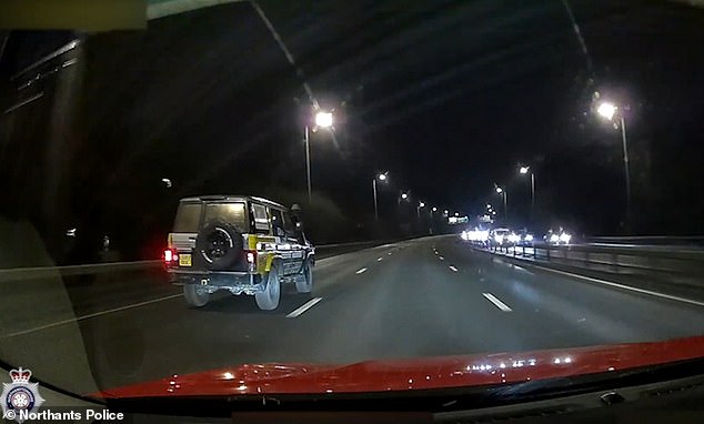 suv driver, 33, gets a one-year ban after he was filmed swerving on the road by another motorist