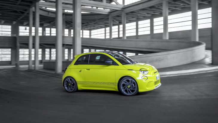 new abarth 500e is a feisty electric hot hatchback