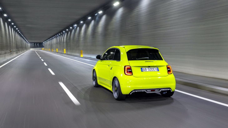 new abarth 500e is a feisty electric hot hatchback
