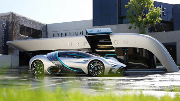 hyperion unveils mobile hydrogen stations for xp-1 supercar