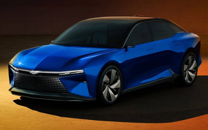chevrolet unveils muscle car-like electric sedan concept in china