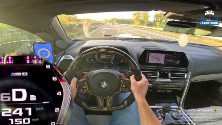 bmw m8 with 800 hp fails to reach 186 mph on the autobahn