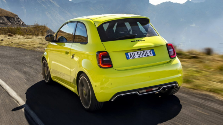 new abarth 500e is a firey electric hot hatchback