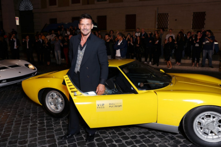 why is lamborghini driving a ferrari in the poster for the frank grillo movie?