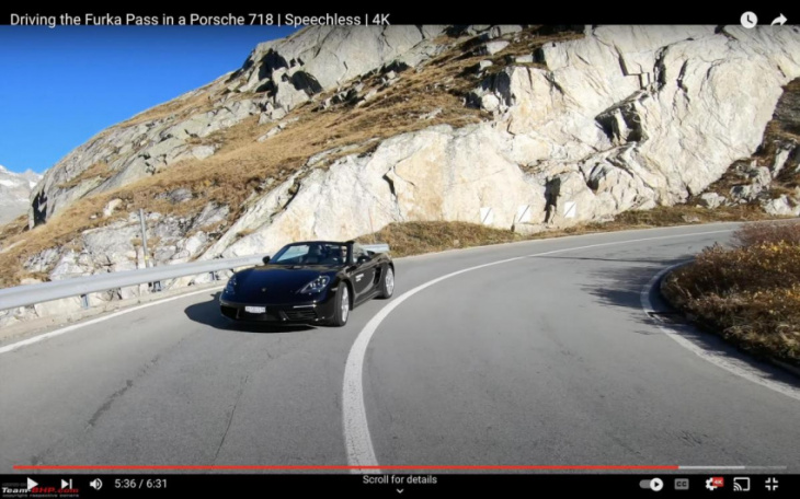 driving the scenic furka pass in switzerland in a porsche 718 boxter