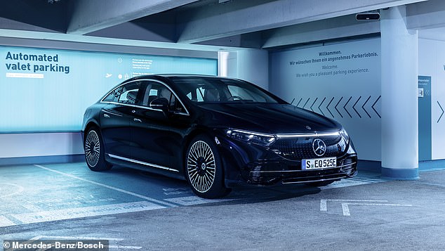 the airport where cars can park themselves! expensive mercedes models can now self-drive to pre-booked spaces in stuttgart airport