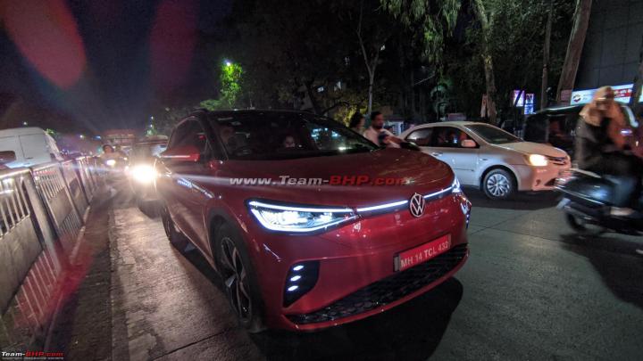 volkswagen id.4 electric suv spotted testing in pune