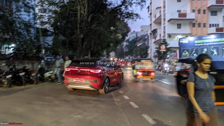volkswagen id.4 electric suv spotted testing in pune