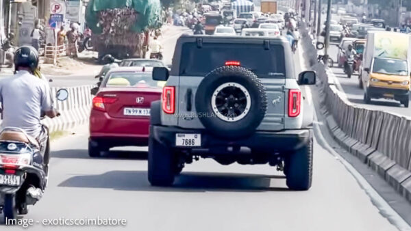 india’s first ford bronco suv 4-door spotted in coimbatore
