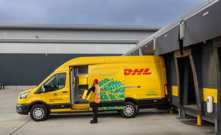 amazon, ford transit electric delivery vans added to dhl fleets
