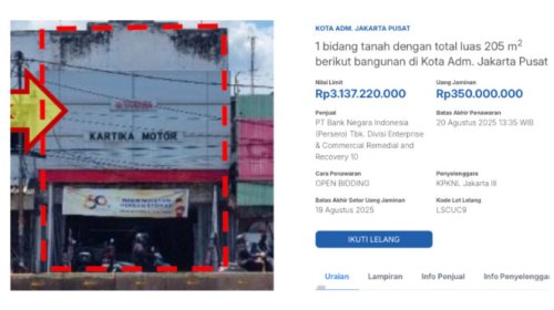 Yamaha, Diler Yamaha di Jakarta Pusat Dilelang Negara
