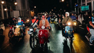 Ada Ritual Motoran Bertema Horor di Bandung