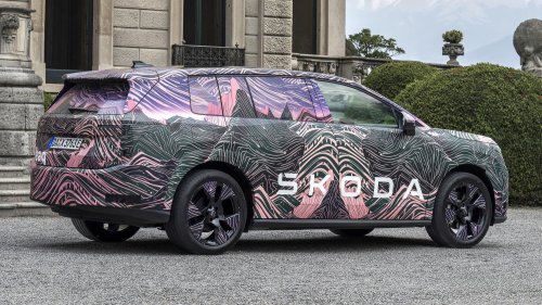 Skoda’s Three-Row EV Brings 373 Miles To The Kia EV9 Fight