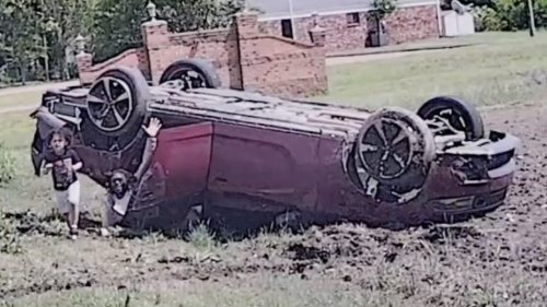 A 3-Year-Old Climbed Out Of This Flipped Charger After His Mom Ran From Cops